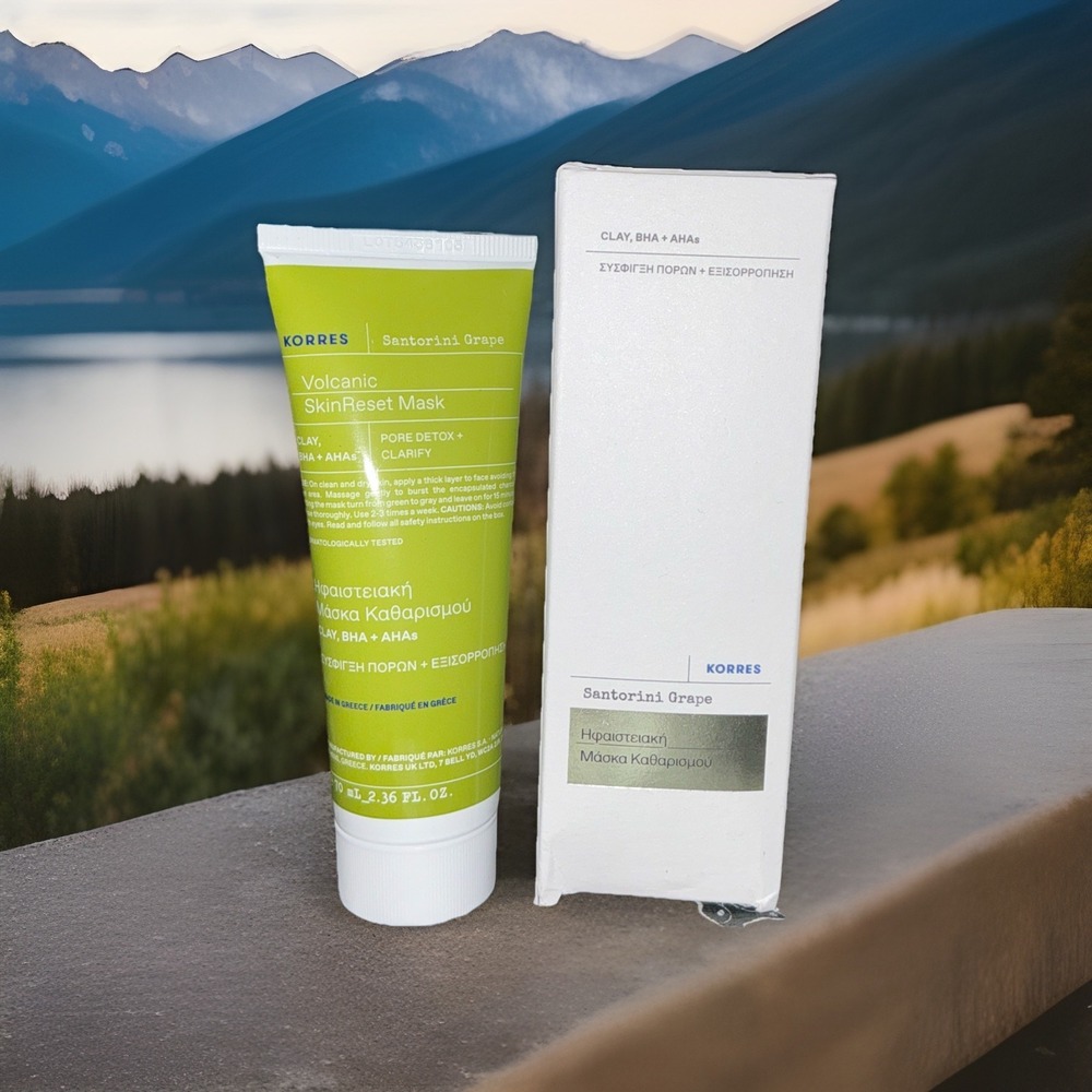Korres Santorini Grape Volcanic SkinReset‎ Mask ℮ 70mL with BHA + AHAs NIB
